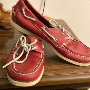 Rock next year’s boating season with these red slip-ons.